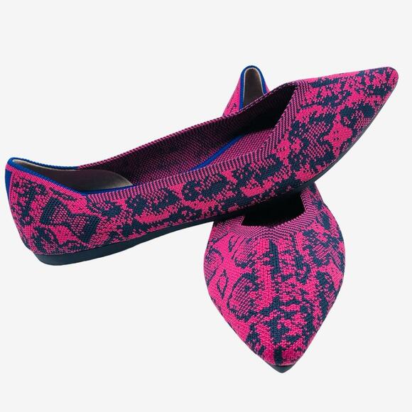 Rothy's The Point Fuchsia Navy Snake Retired Women’s Size 9.5 - Picture 4 of 10